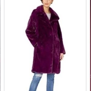 Avec Les Filles by Anthropology New With Tags Sangria Faux Fur Coat Size X-Small